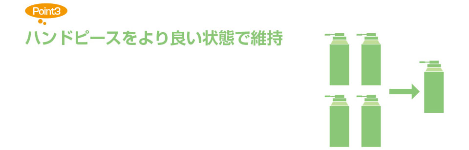 コスト削減！またハンドピースをより良い状態で維持するために