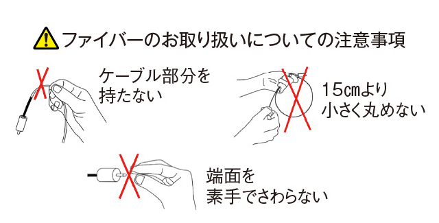 ファイバーの取扱についての注意事項